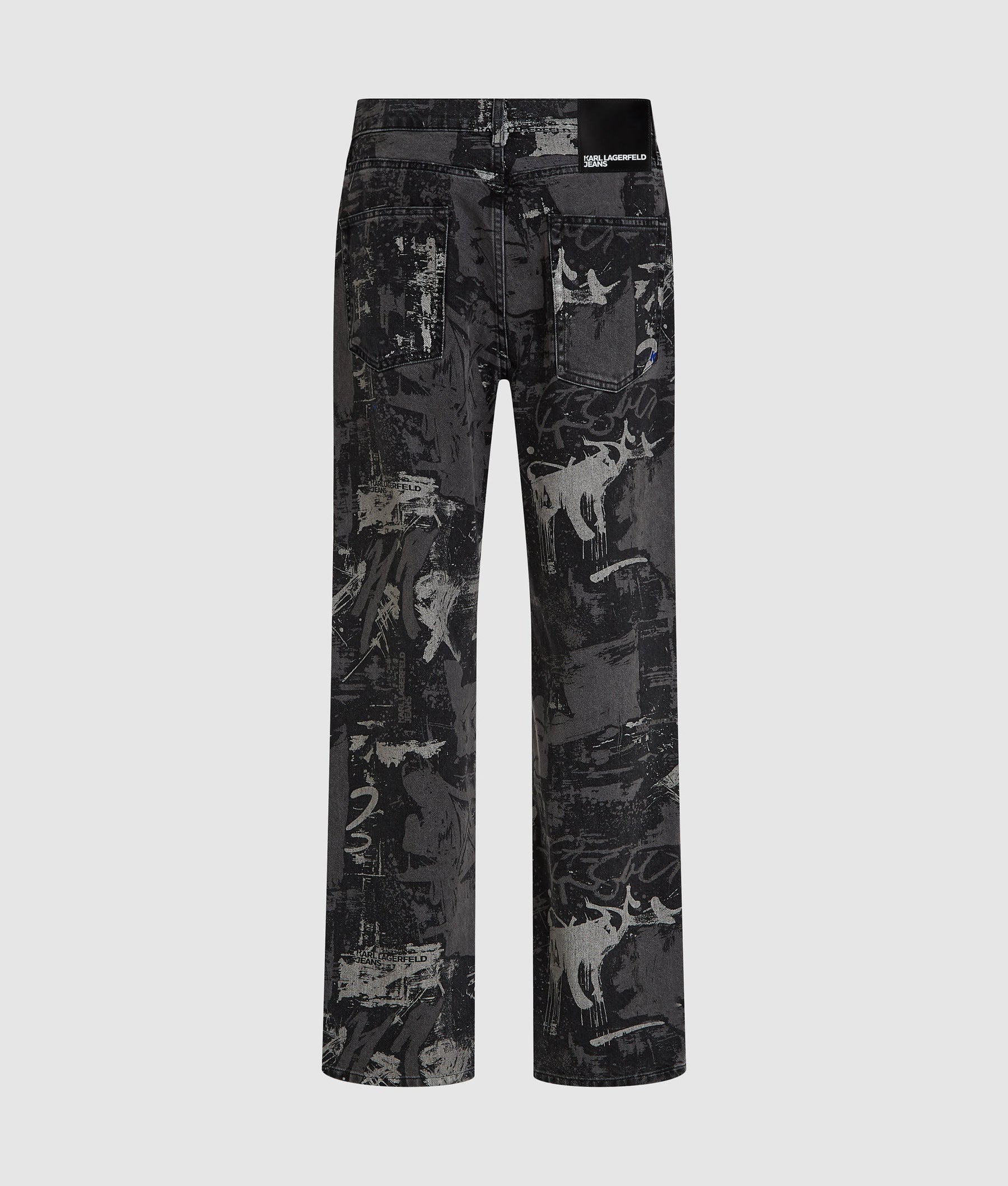 Paint-effect relaxed jeans