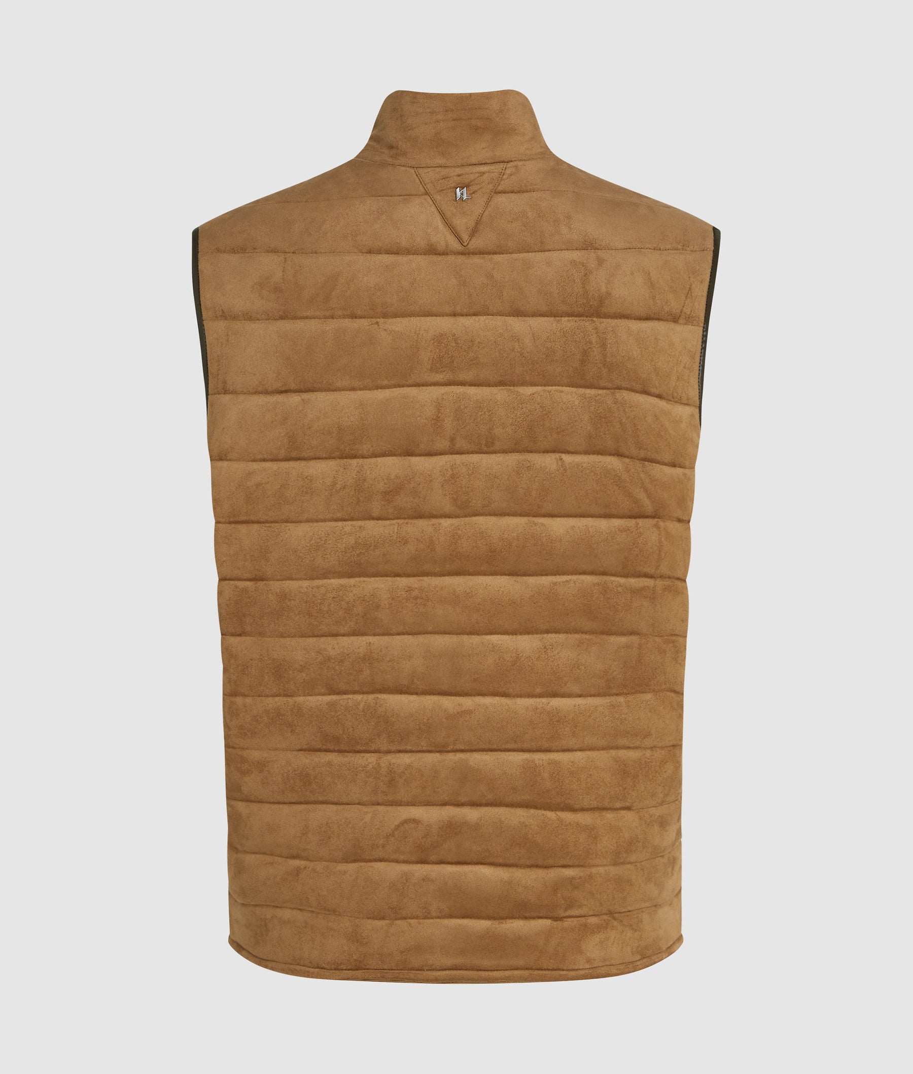 Quilted faux suede gilet