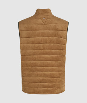 Quilted faux suede gilet