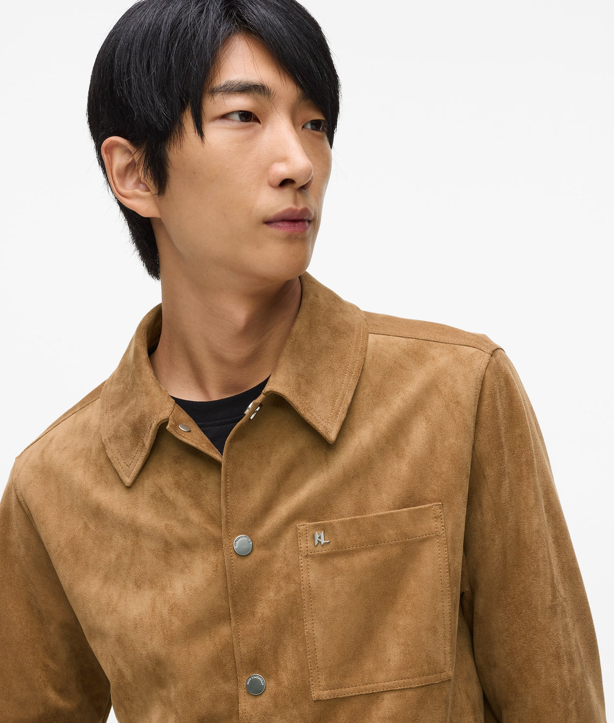 Faux suede trucker jacket