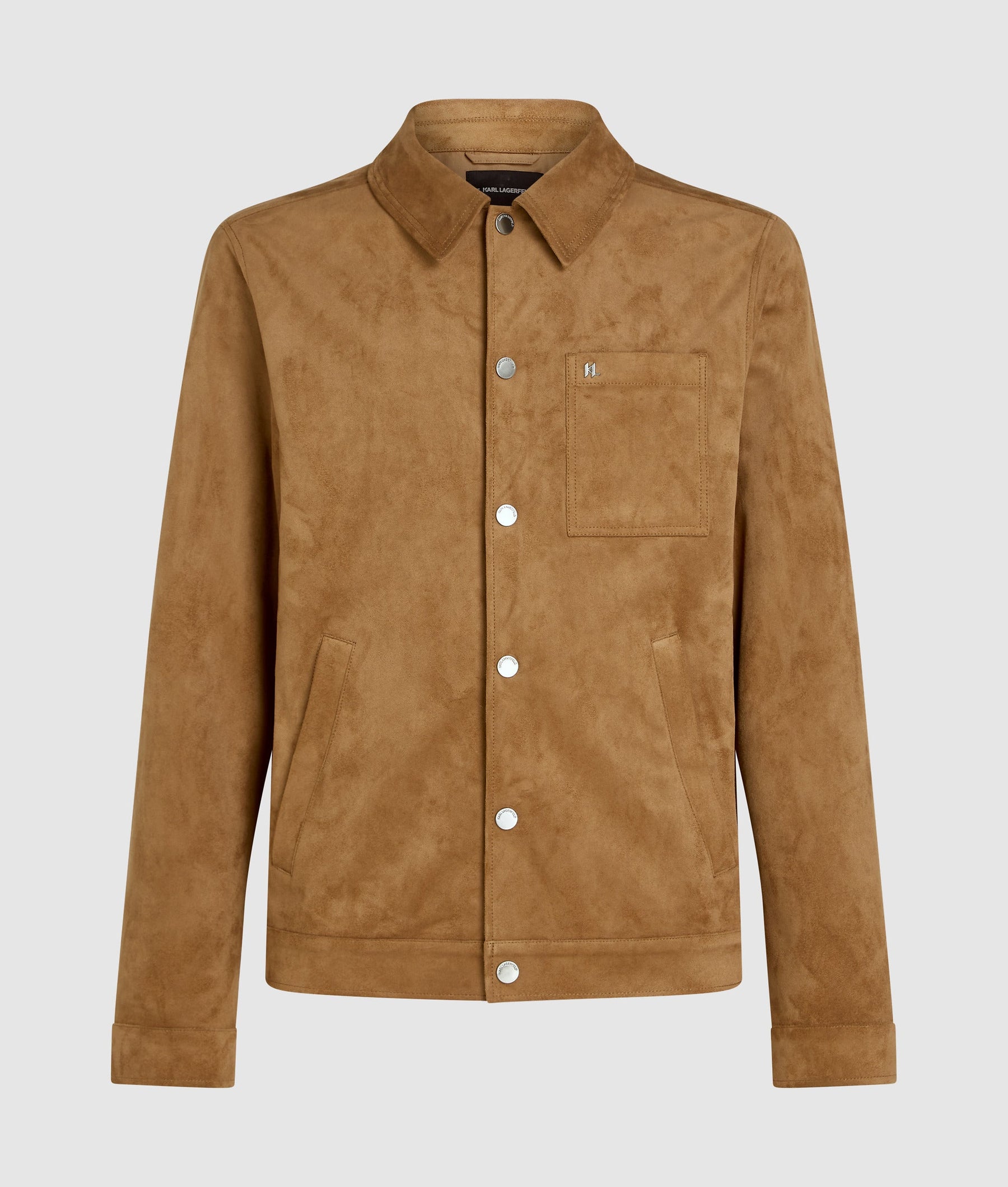 Faux suede trucker jacket