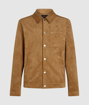 Faux suede trucker jacket