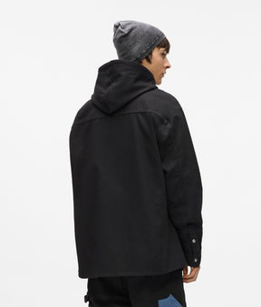 Denim panel overshirt