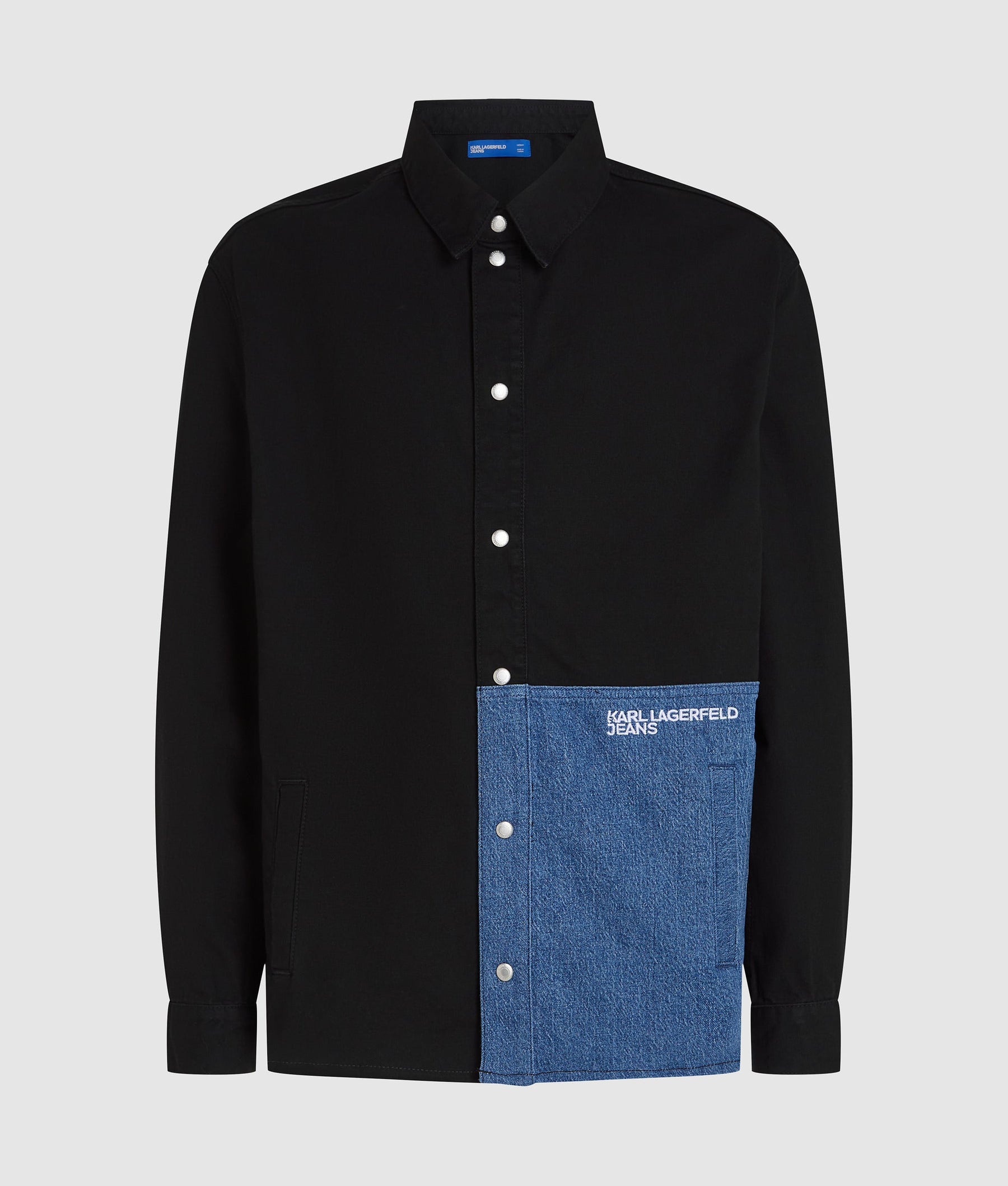 Denim panel overshirt