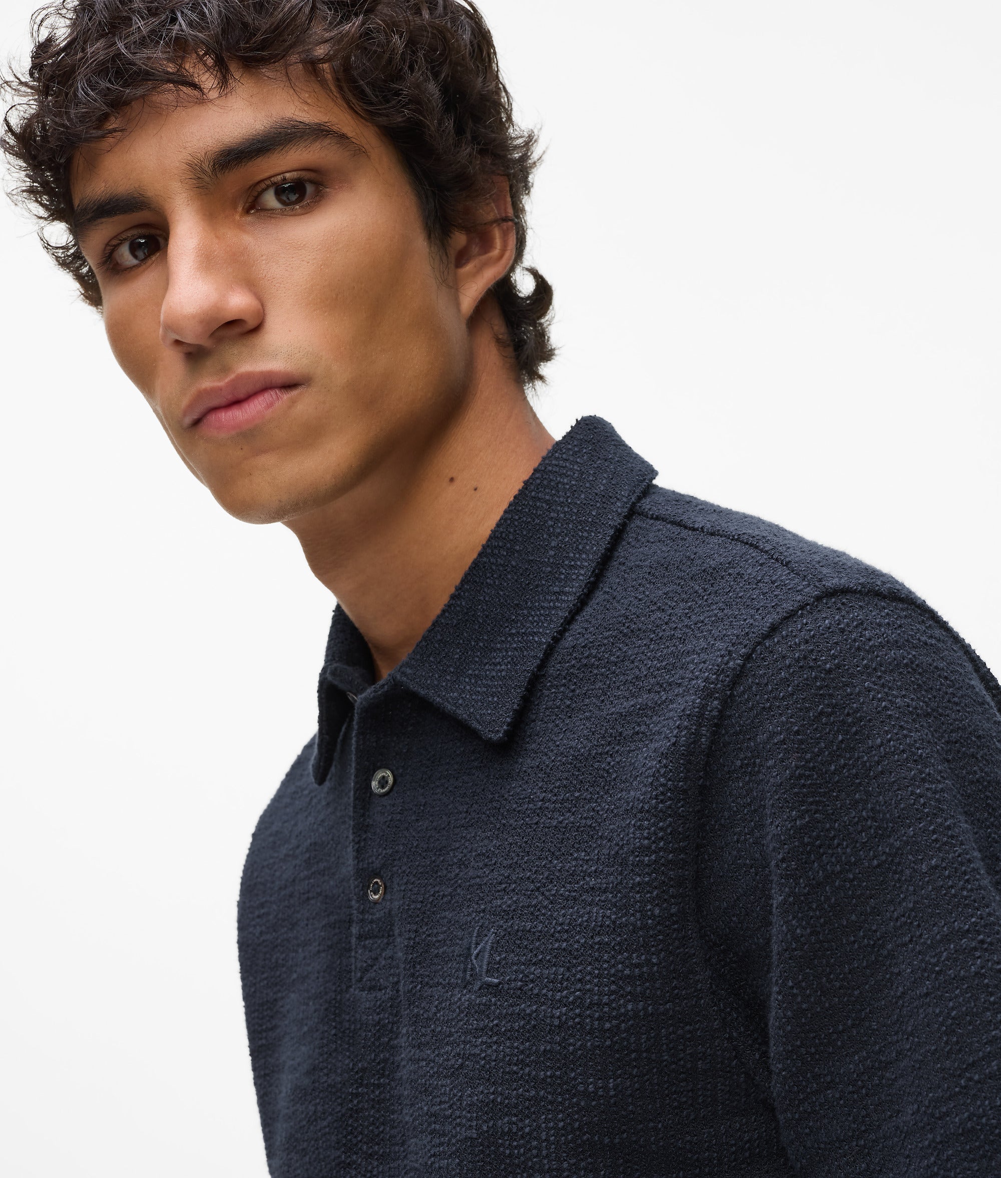 Bouclé polo shirt