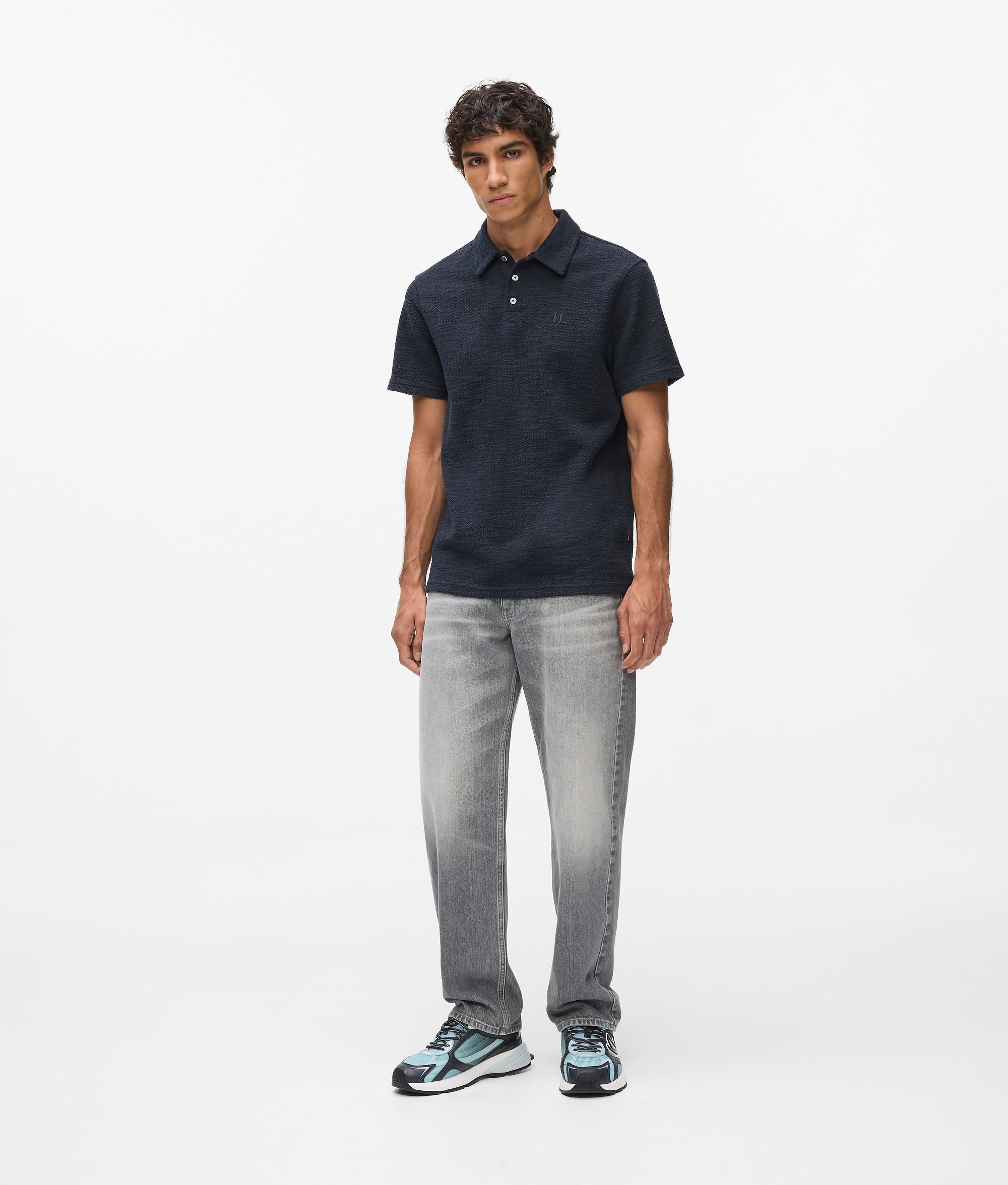 Bouclé polo shirt