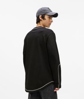 Contrast stitch long-sleeved T-shirt