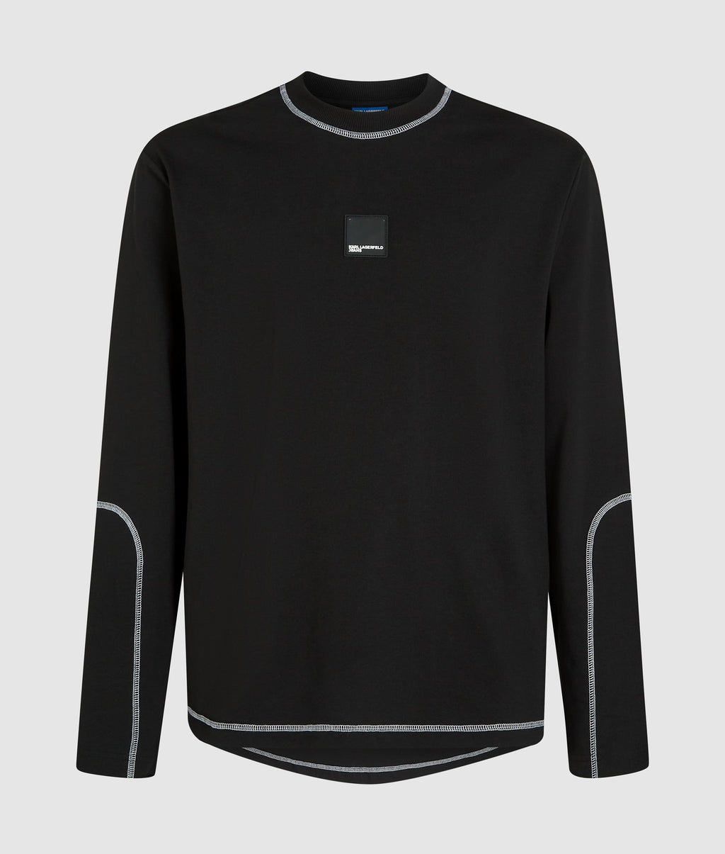 Contrast stitch long-sleeved T-shirt