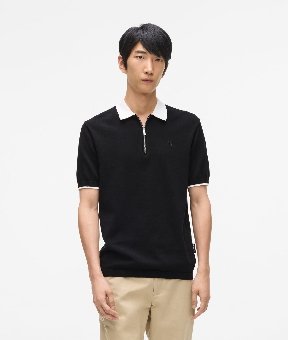 Contrast collar polo shirt