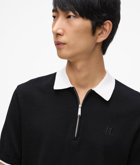 Contrast collar polo shirt
