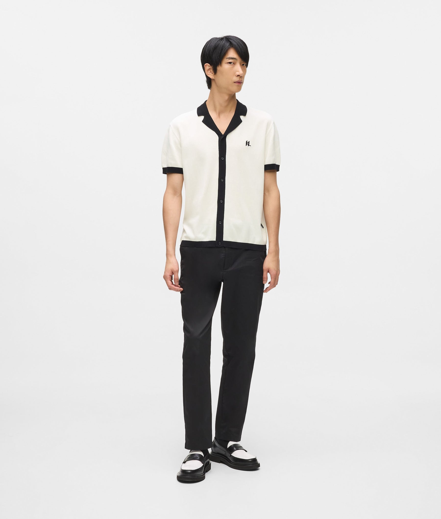 Monogram knitted polo shirt