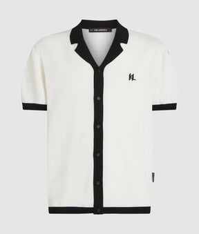 Monogram knitted polo shirt