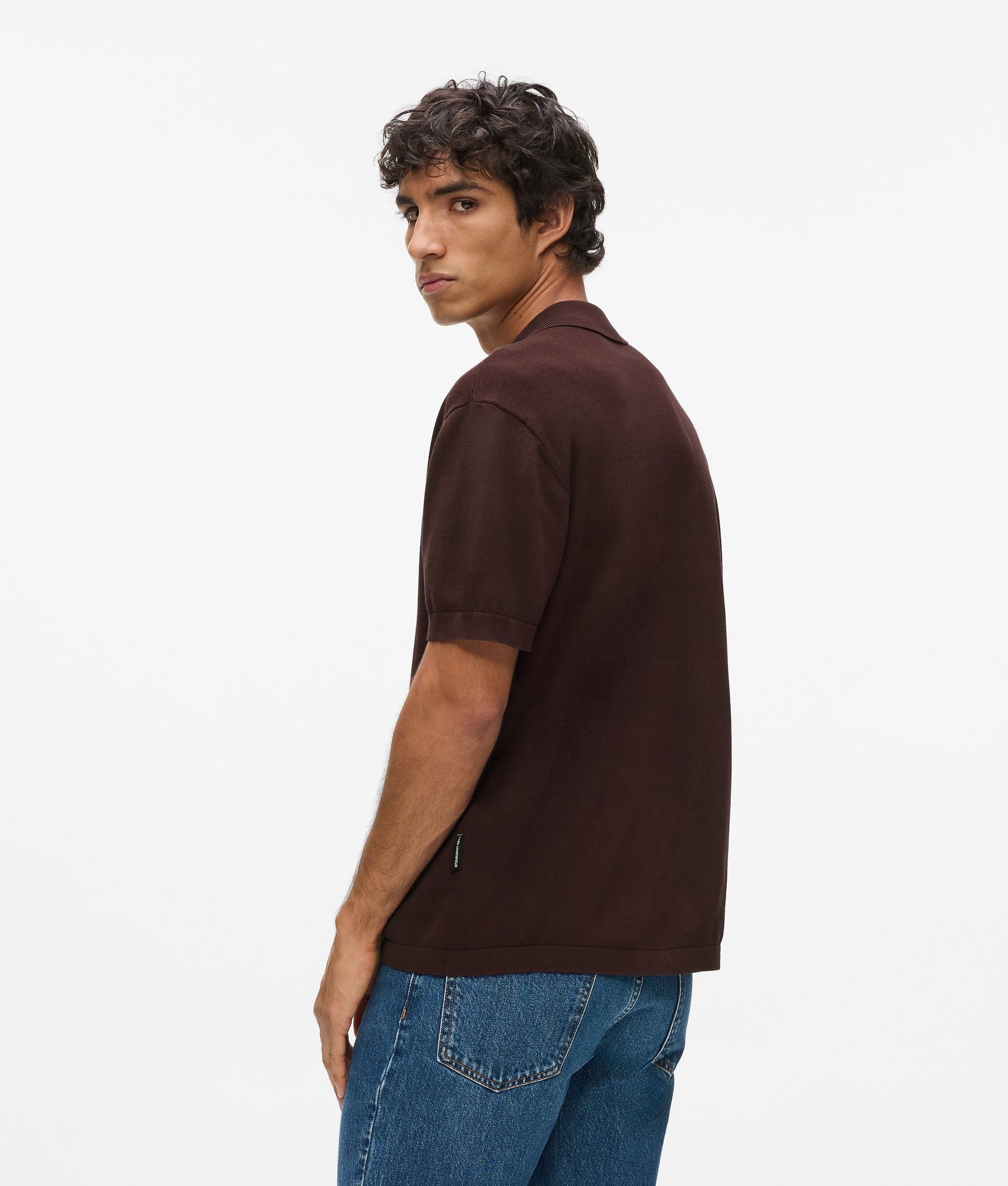 Monogram knitted polo shirt