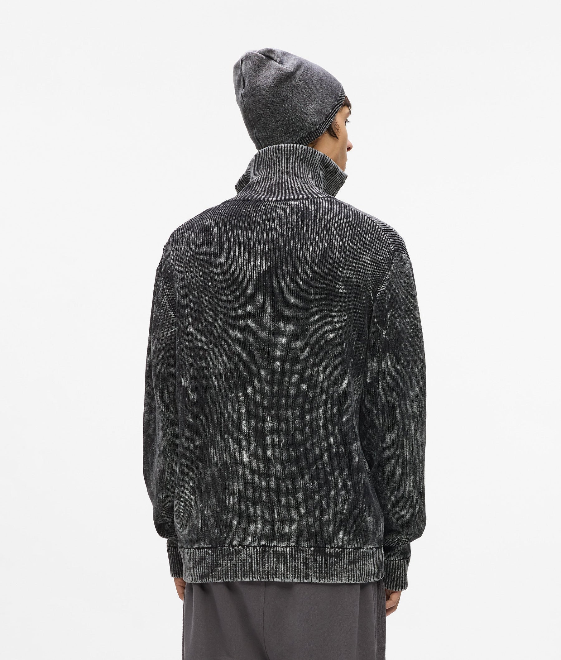 Washed zip-up jumper