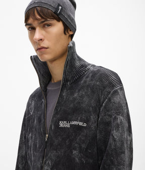 Washed zip-up jumper