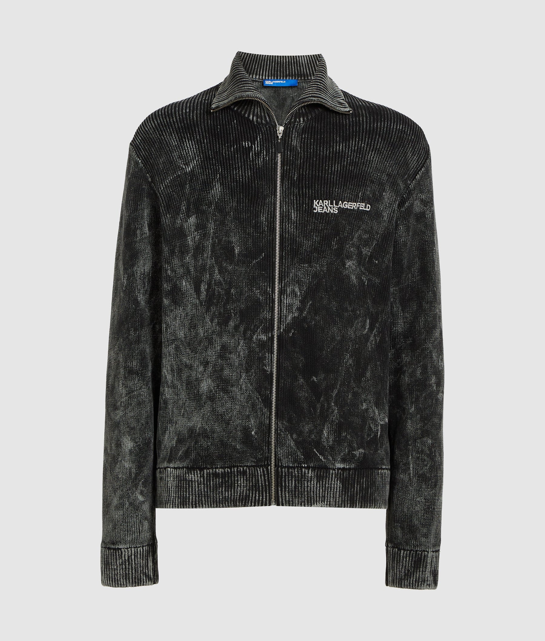 Washed zip-up jumper