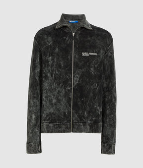 Washed zip-up jumper