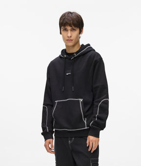 Contrast stitch hoodie