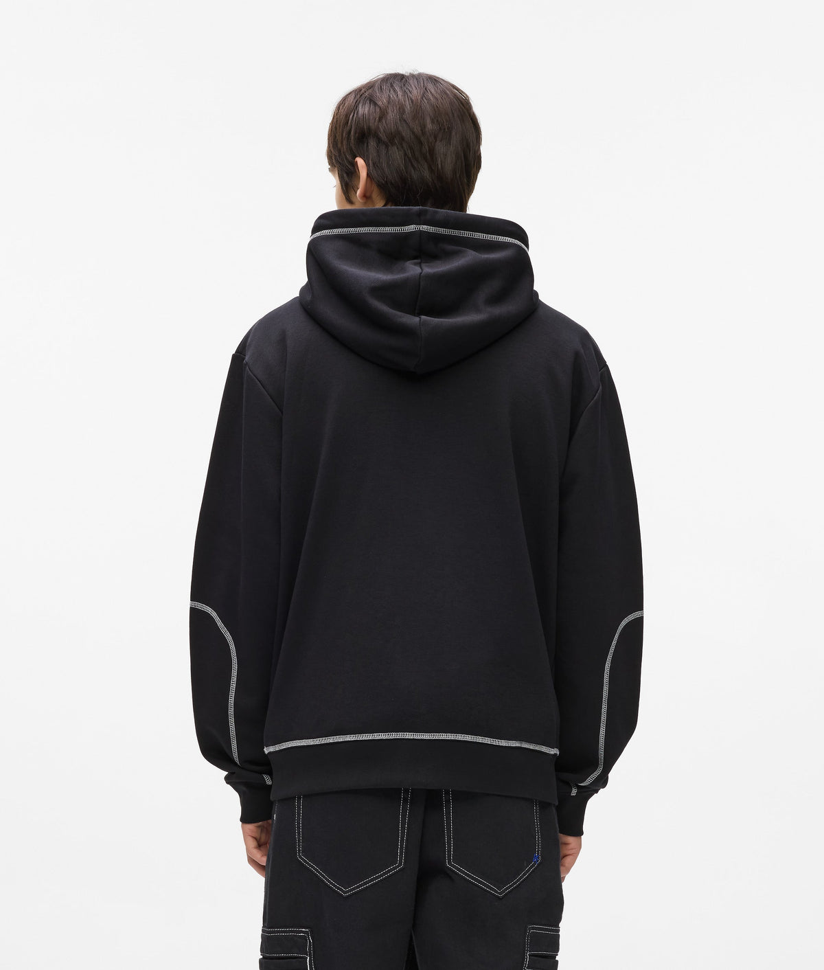 Contrast stitch hoodie