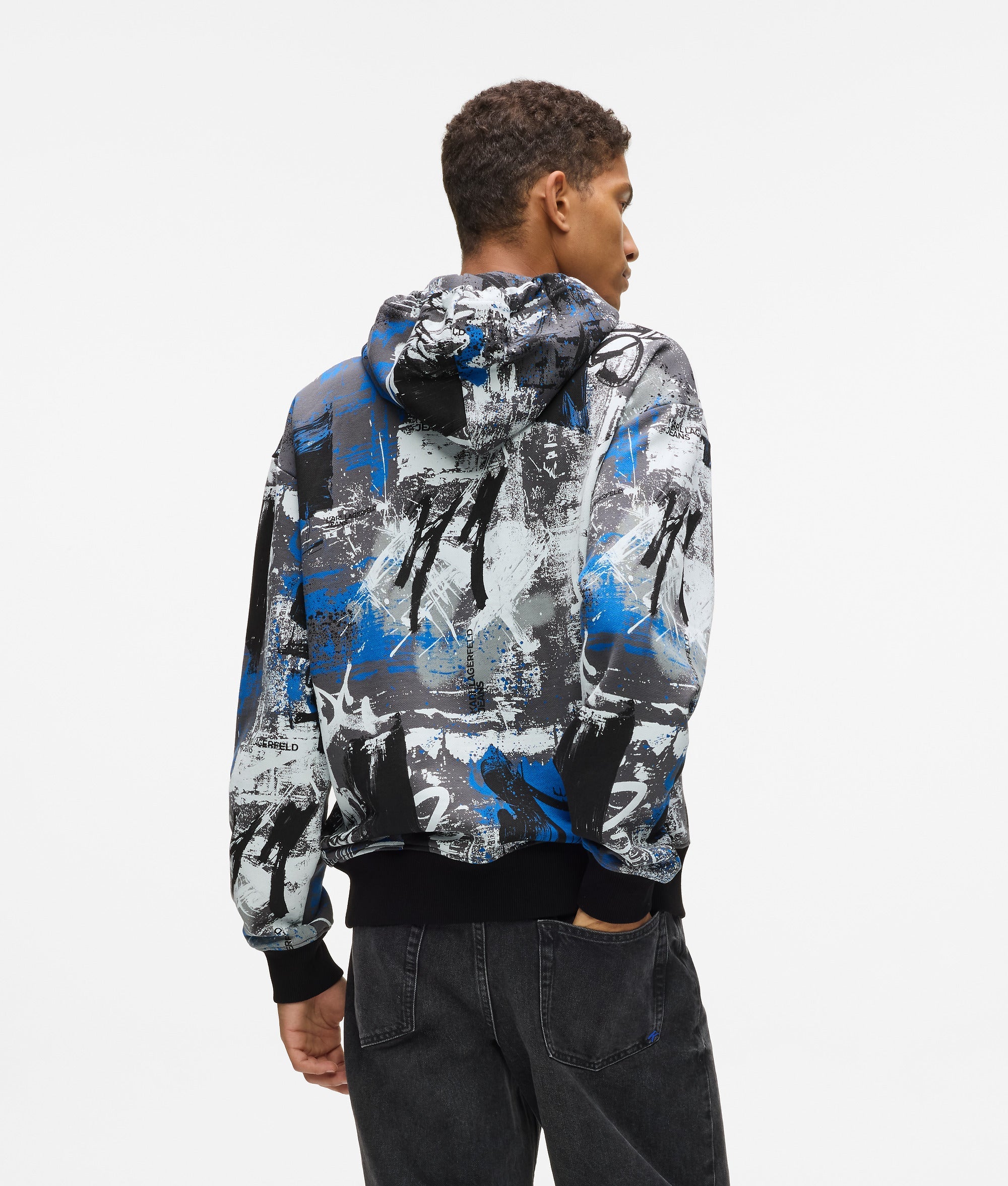 All-over paint-effect hoodie
