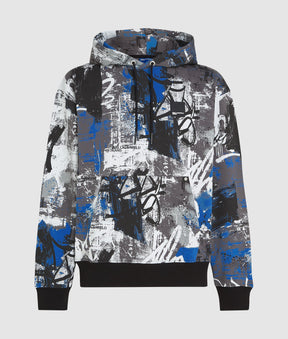 All-over paint-effect hoodie