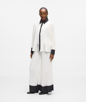 Pleated wide-leg pants