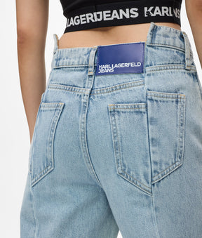 Seamed mid-rise relaxed jeans