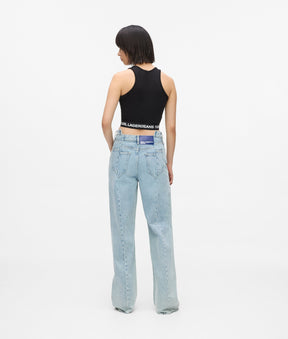 Seamed mid-rise relaxed jeans