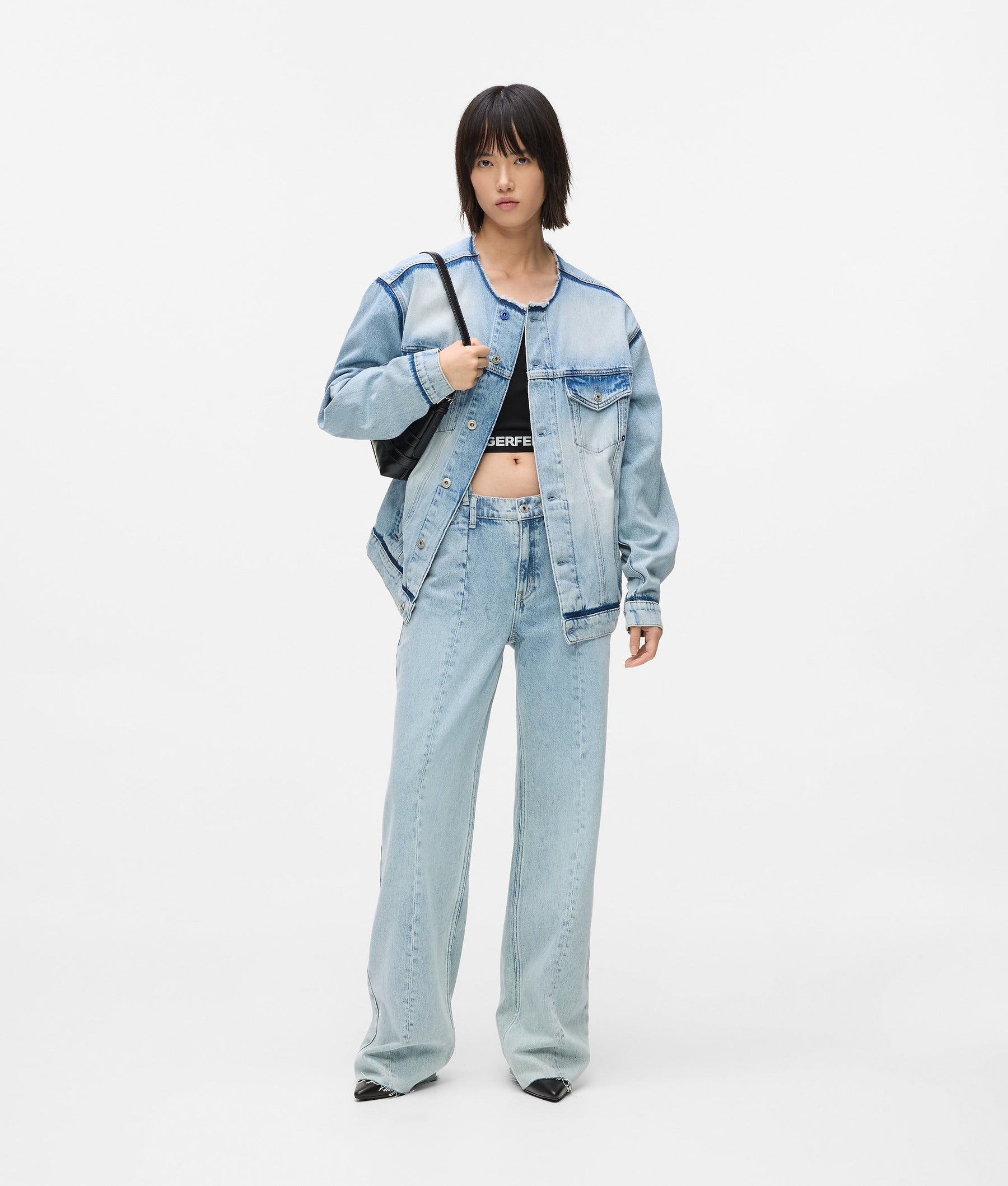 Seamed mid-rise relaxed jeans