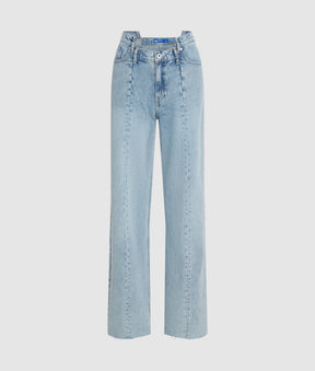 Seamed mid-rise relaxed jeans