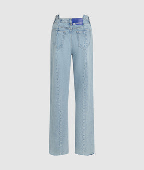 Seamed mid-rise relaxed jeans