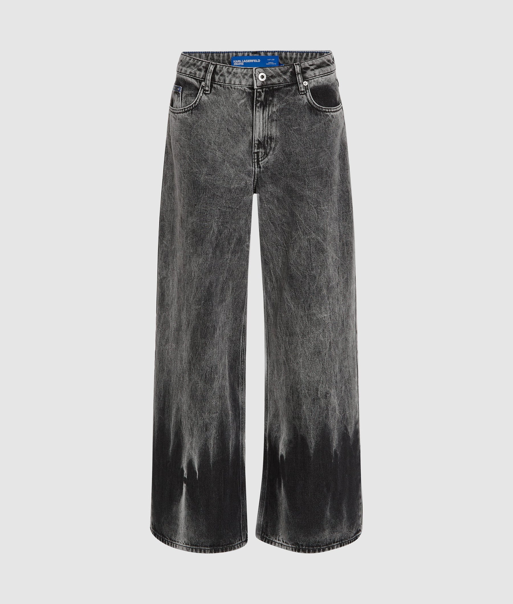 Bleached low-rise wide leg jeans
