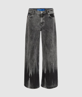 Bleached low-rise wide leg jeans
