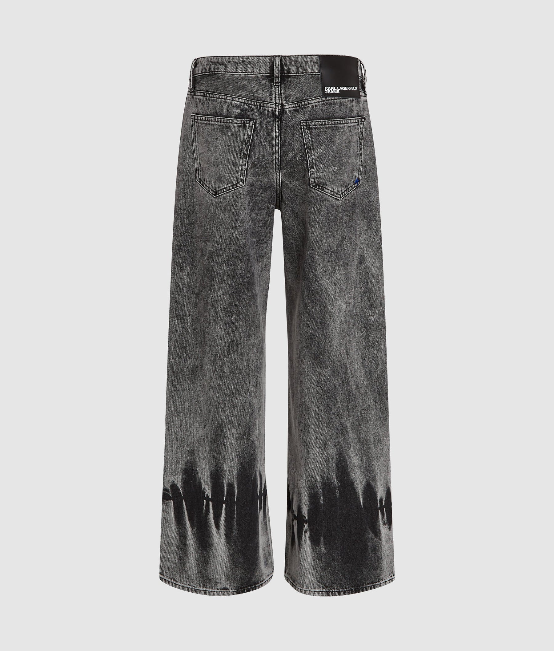 Bleached low-rise wide leg jeans