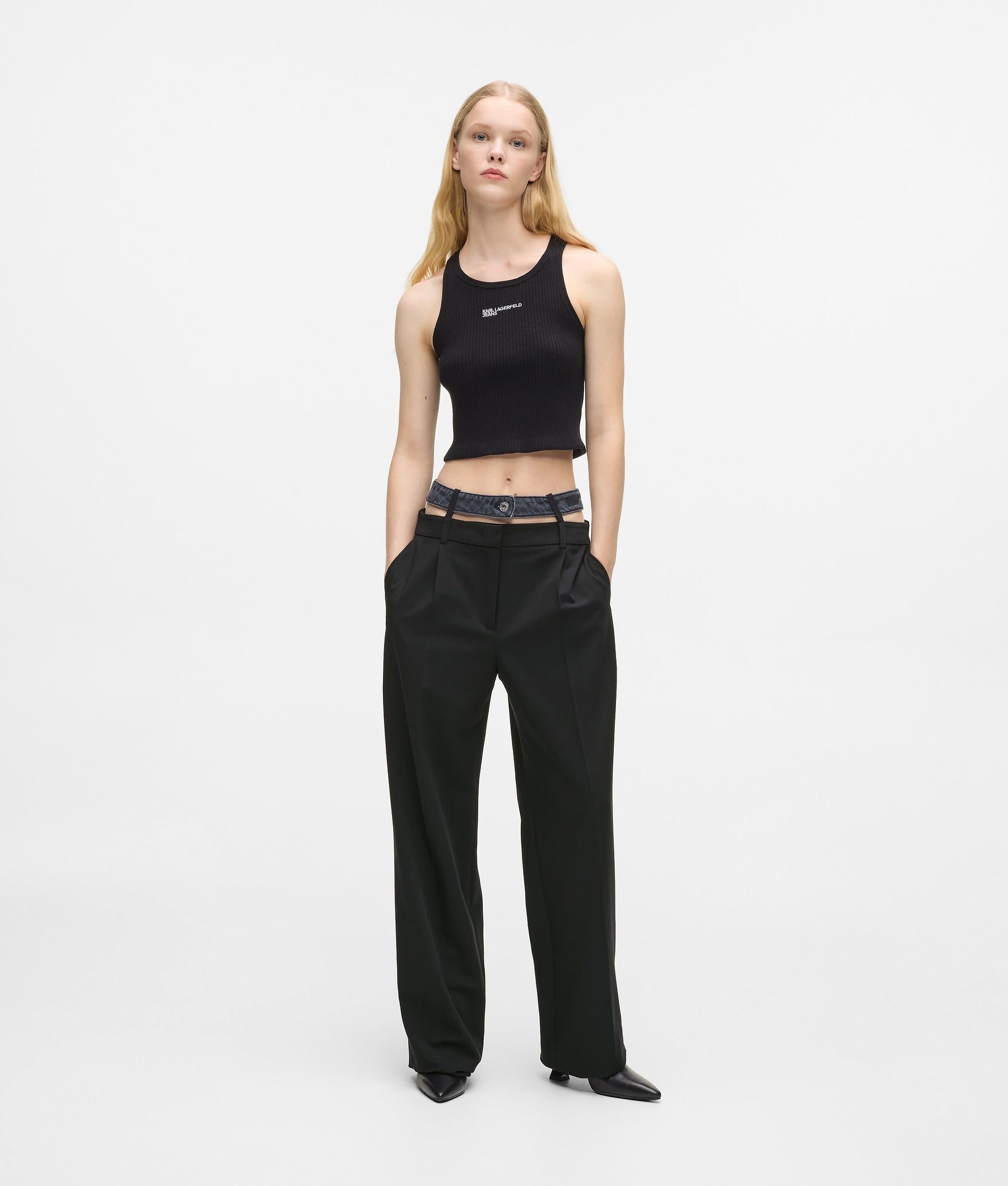 Double waistband trousers