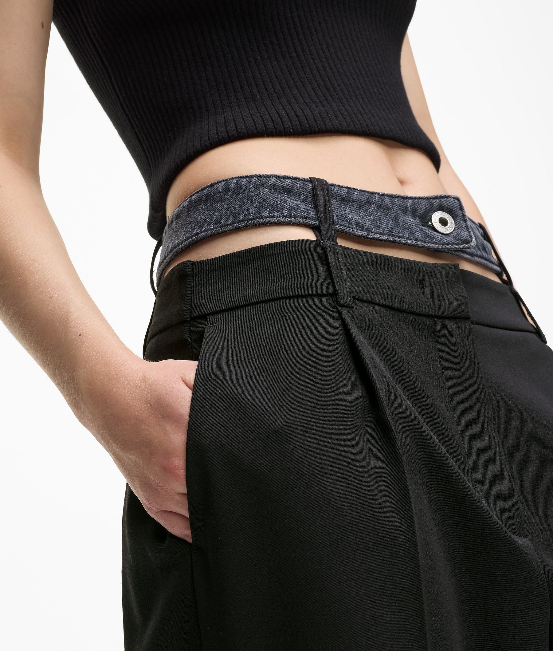 Double waistband trousers