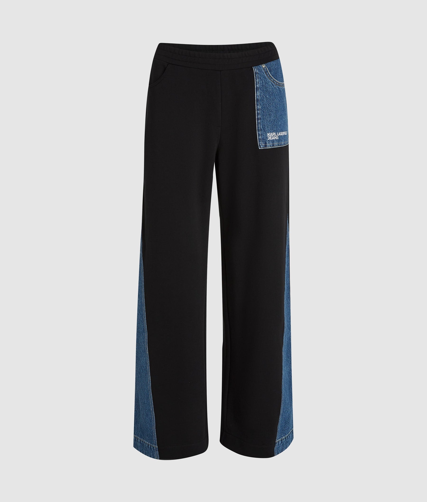 Denim panel track pants