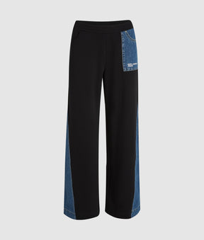 Denim panel track pants