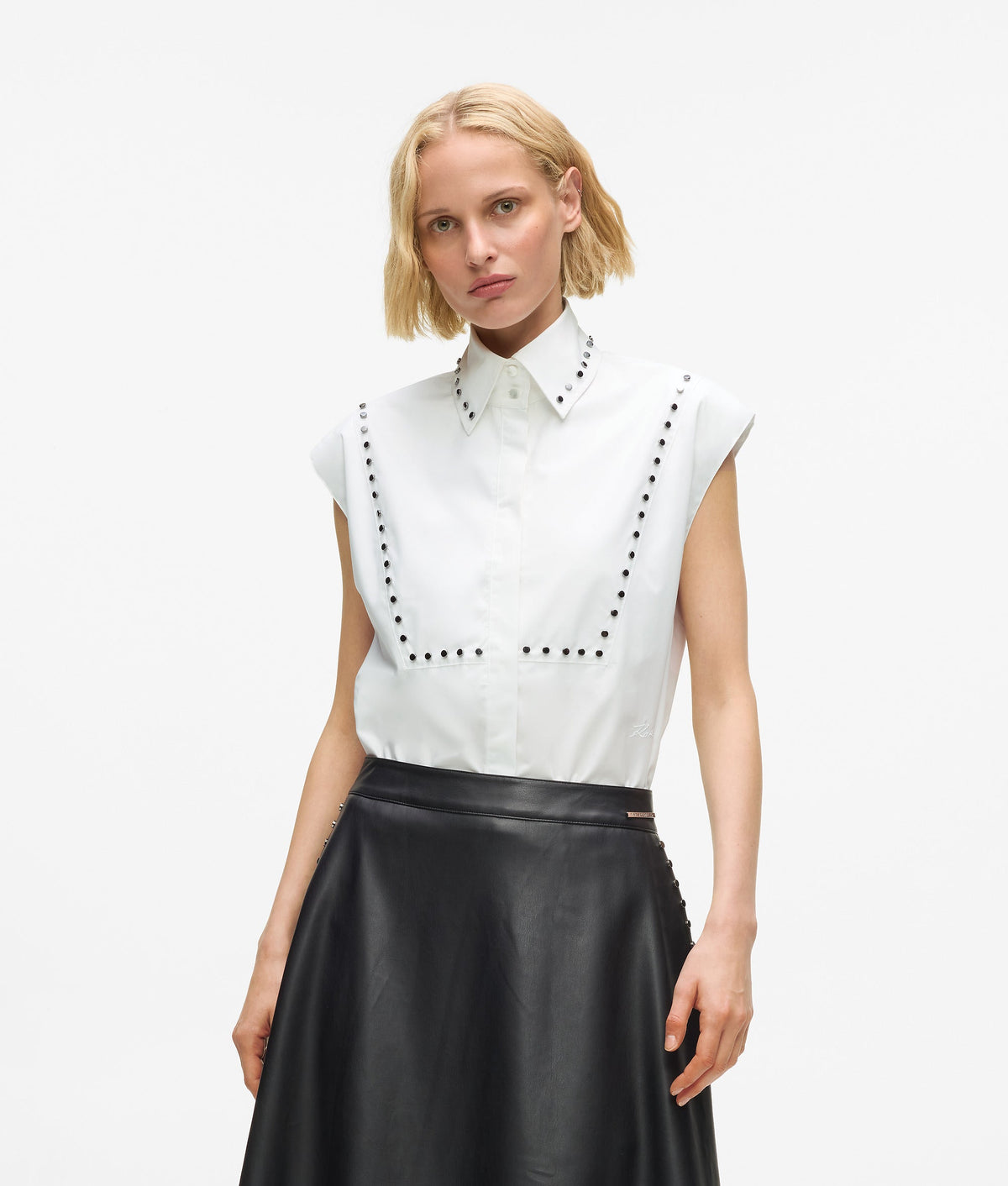 Studded poplin shirt