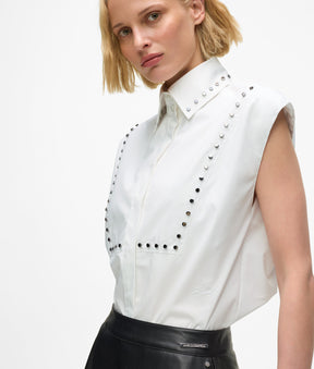 Studded poplin shirt