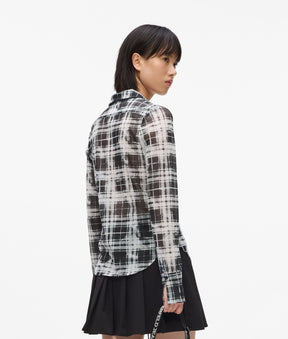 Checked mesh shirt
