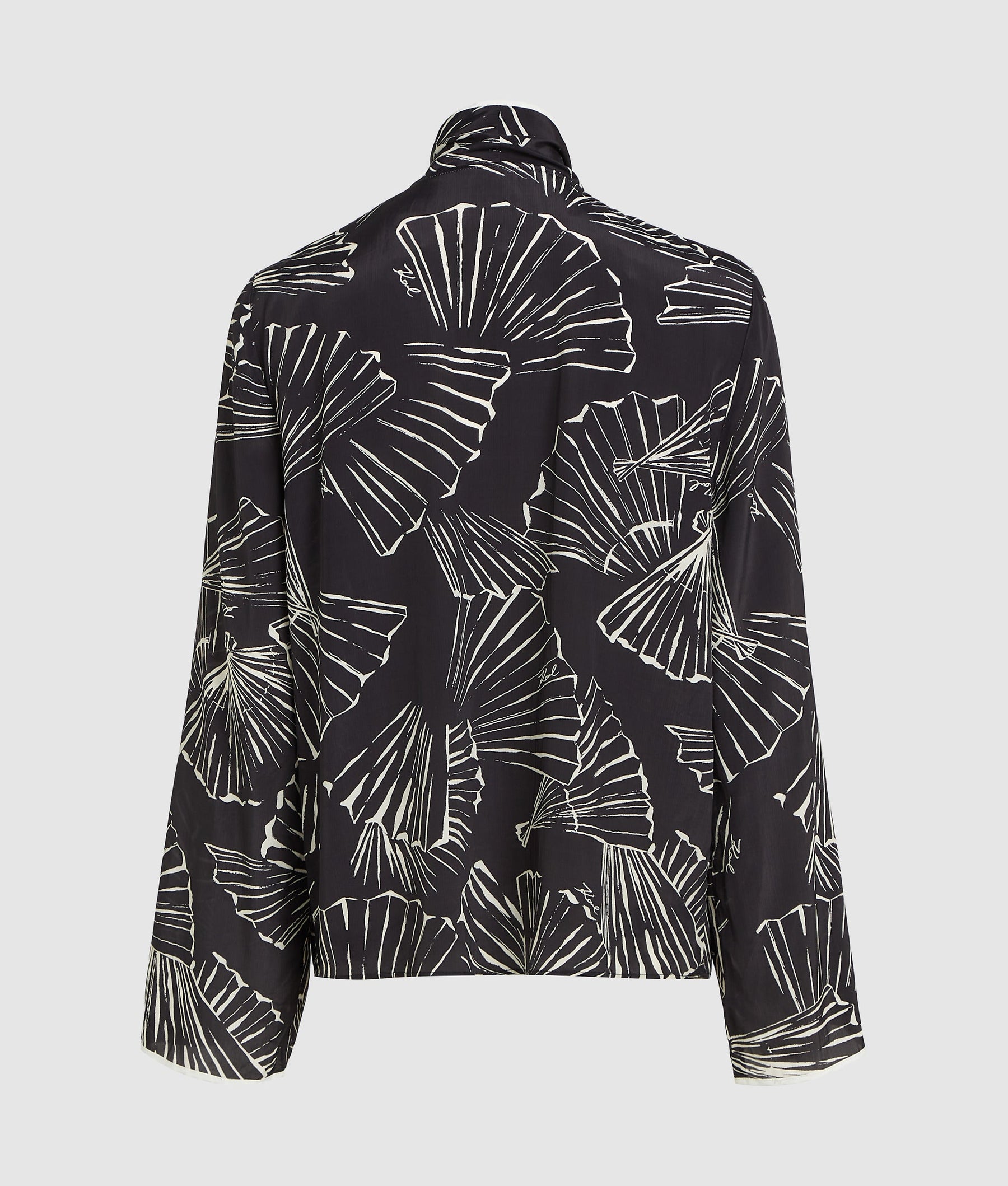 Fan print scarf top
