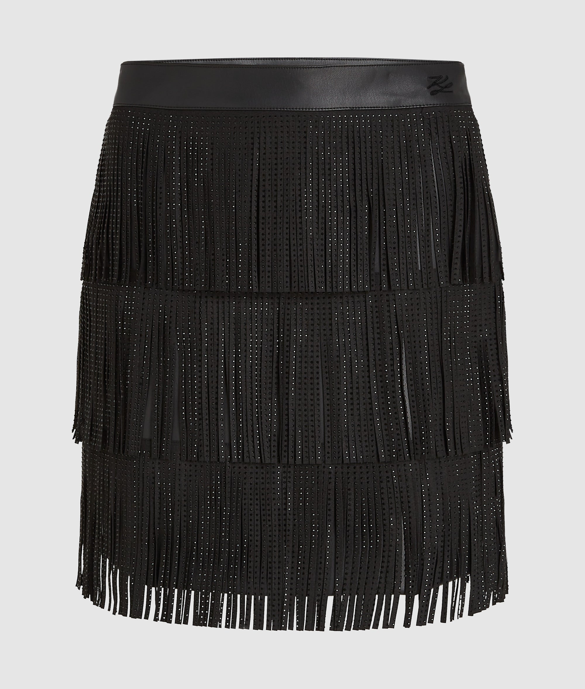 Fringed mini skirt