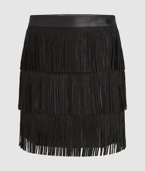 Fringed mini skirt