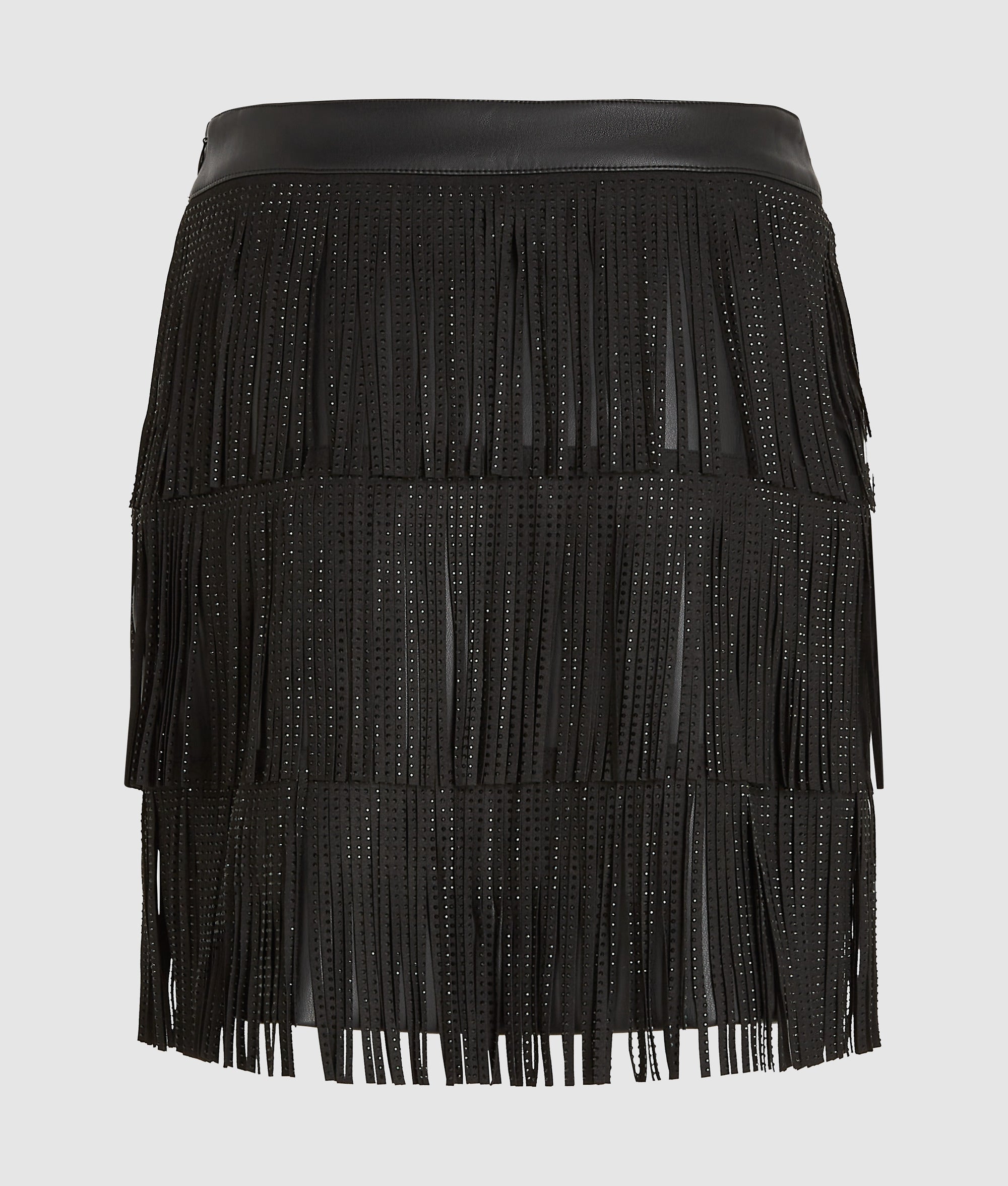 Fringed mini skirt