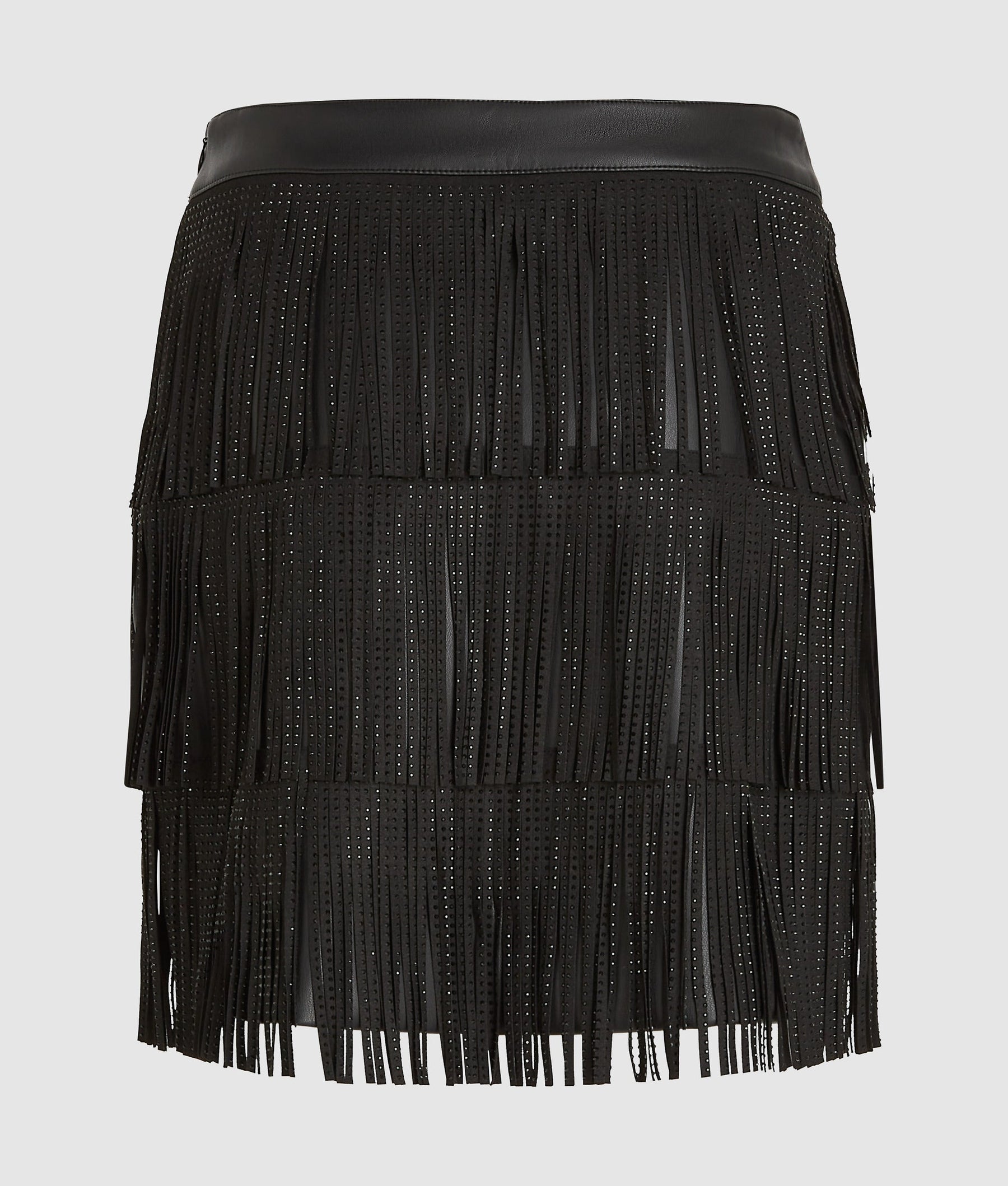 Fringed mini skirt