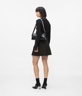 Pleated tie-detail mini skirt