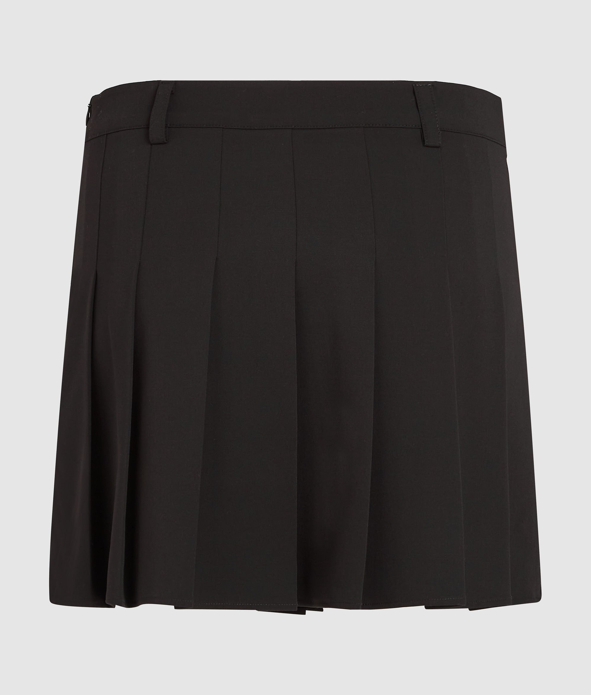 Pleated tie-detail mini skirt