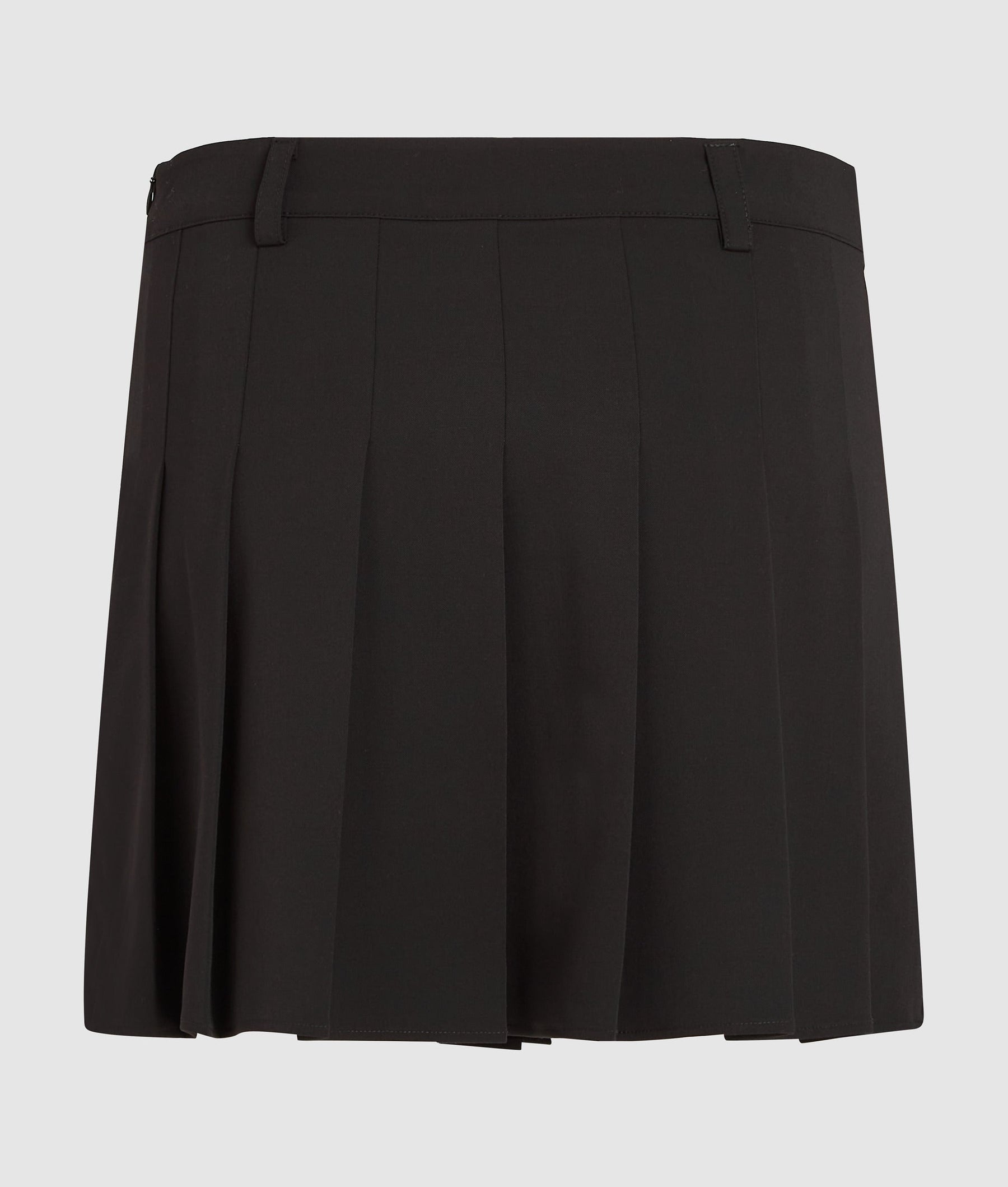 Pleated tie-detail mini skirt