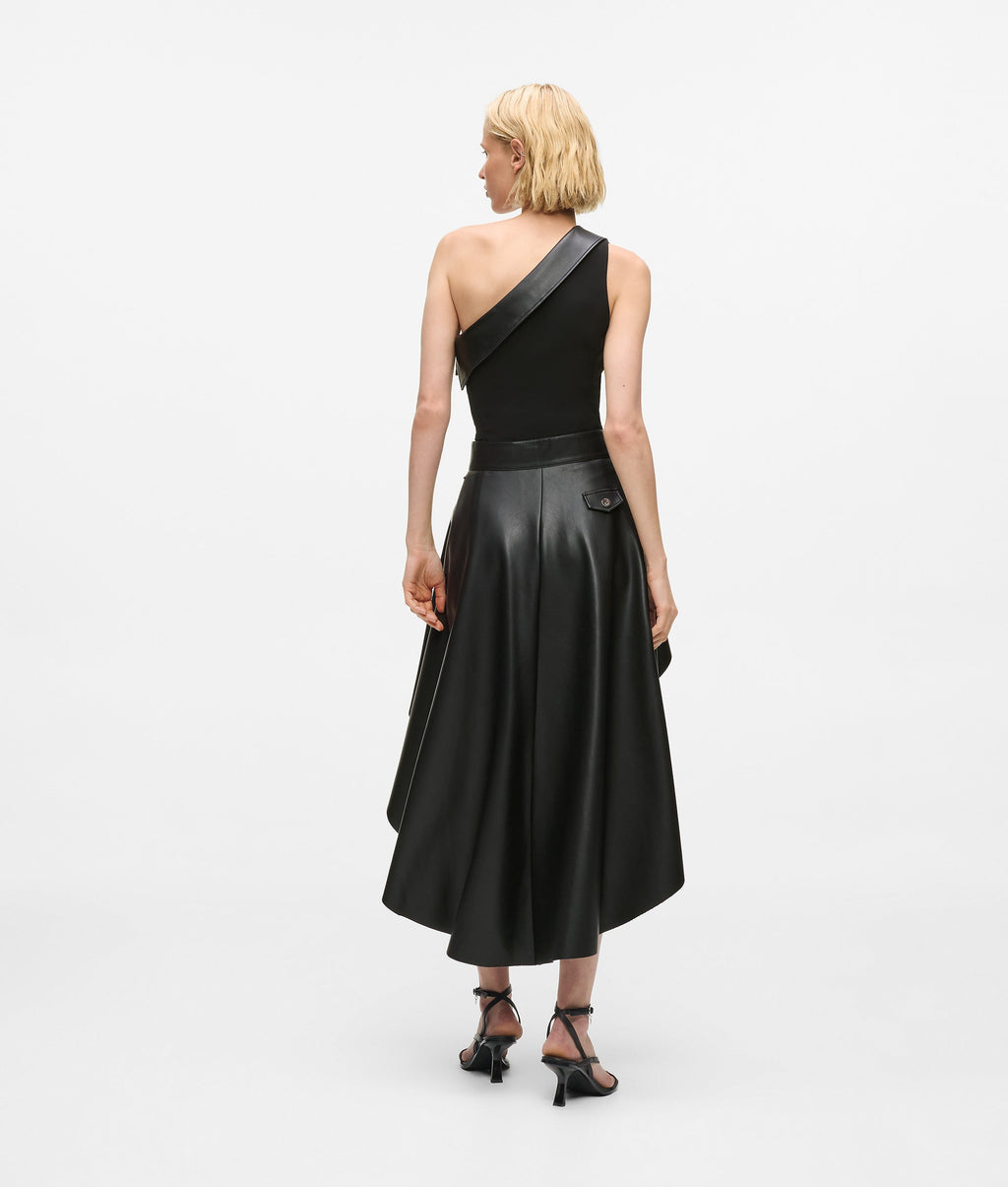 One-shoulder biker dress